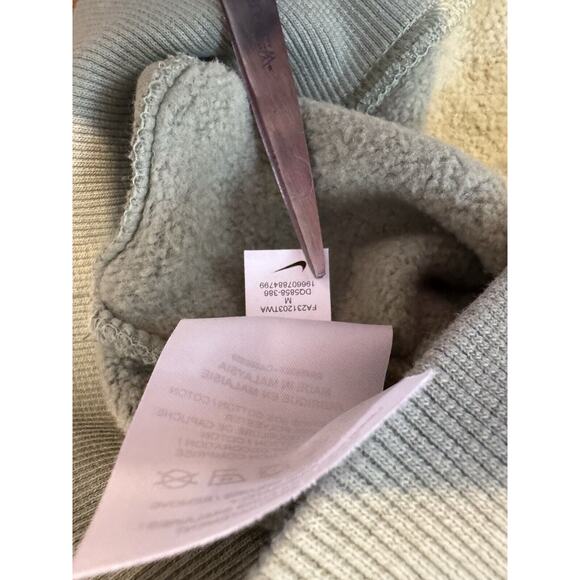 Nike Hoodie Womens Large Center Swoosh Y2K Boxy Sweatshirt Green Crop Pullover M - Picture 10 of 10